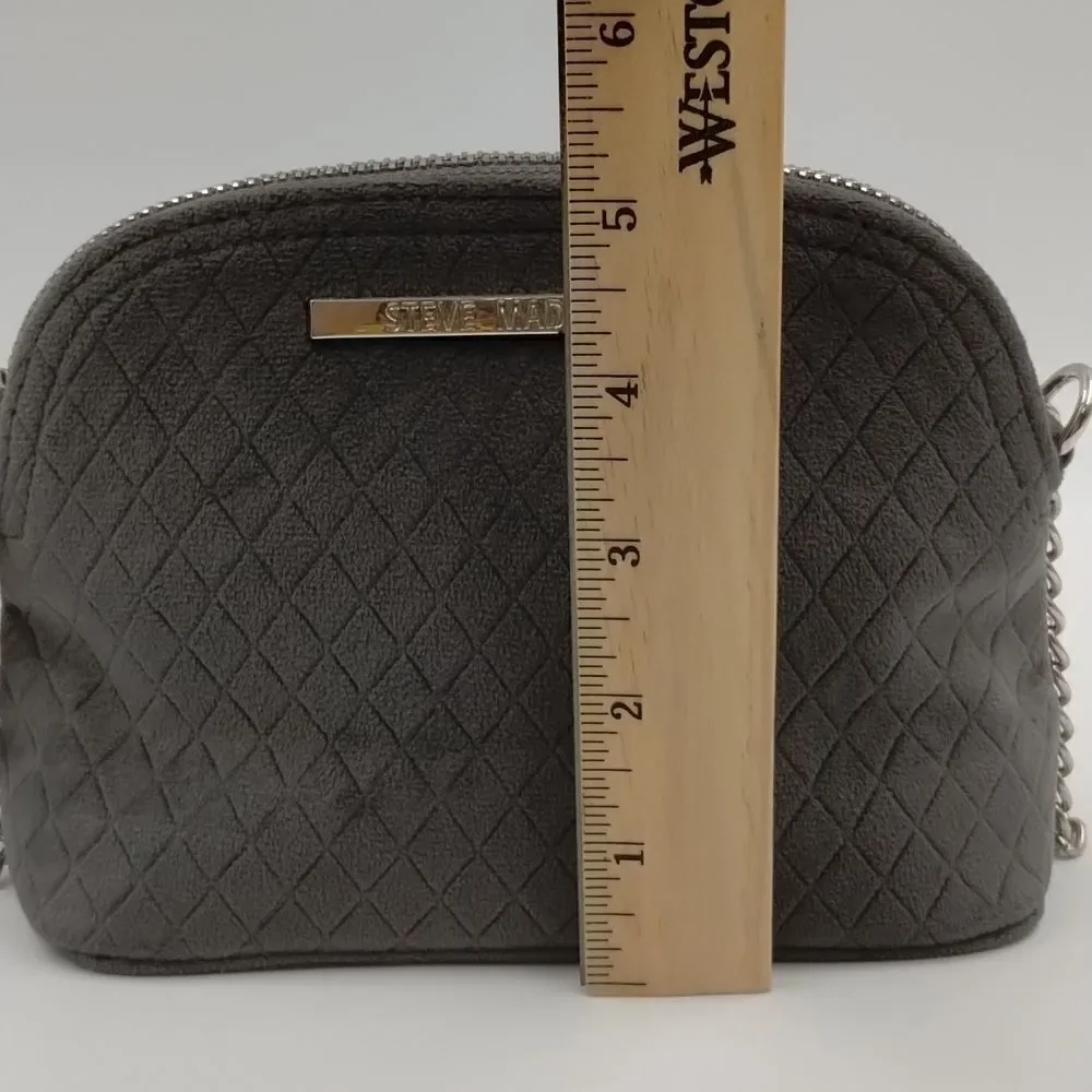Steve Madden Crossbody bag chain strap gray purse zip around around small